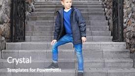  Presentation with outdoors - Slide deck having little boy wearing stylish clothes background and a gray colored foreground