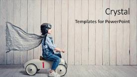  Presentation with racing car lanes - Audience pleasing slide deck consisting of little boy with a car backdrop and a lemonade colored foreground