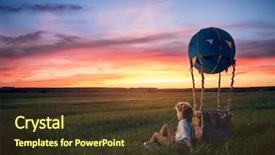  Presentation with outdoors - Beautiful slides featuring little-boy-with-aerostat-outdoors backdrop and a tawny brown colored foreground