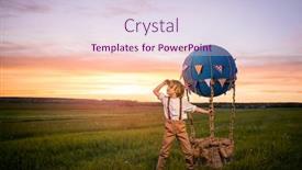  Presentation with field - Presentation design enhanced with little-boy-with-aerostat background and a lemonade colored foreground