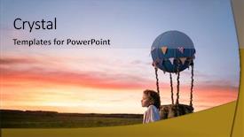  Presentation with field - PPT layouts enhanced with little-boy-with-aerostat background and a light blue colored foreground