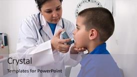  Presentation with asthma - Cool new presentation design with little boy with asthma backdrop and a light gray colored foreground