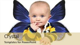  Presentation with baby congratulation boy blue - PPT layouts consisting of little boy with blue butterfly background and a  colored foreground