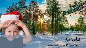  Presentation with blue eyes technology eye scan - Amazing slide set having little boy with blue eye backdrop and a seafoam green colored foreground