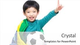  Presentation with pollution in asia - Theme enhanced with little boy with brazil flag background and a  colored foreground