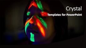  Presentation with paint - PPT layouts featuring little-boy-with-fluorescent-paint background and a wine colored foreground