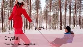  Presentation with snow - Beautiful PPT layouts featuring little boy with her mother backdrop and a  colored foreground