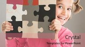  Presentation with falling jigsaw pieces - PPT theme enhanced with beautiful gray cat sphinx playing at home bald cat without wool background and a lemonade colored foreground.