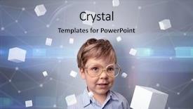  Presentation with luminous - Cool new slide deck with little boy with luminous cubes backdrop and a light gray colored foreground