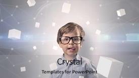  Presentation with luminous - PPT layouts consisting of little boy with luminous cubes background and a light gray colored foreground