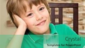  Presentation with milk - Slide deck consisting of little-boy-with-milk background and a teal colored foreground
