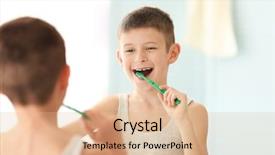  Presentation with toothpaste - Audience pleasing slides consisting of little boy with toothbrush backdrop and a lemonade colored foreground