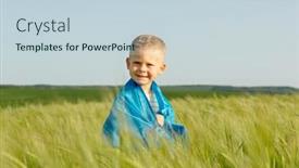  Presentation with independence day - Presentation design having little-boy-with-ukrainian-flag background and a lemonade colored foreground