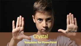  Presentation with black children - PPT theme consisting of little boy with words stop background and a tawny brown colored foreground