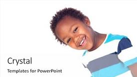  Presentation with camera - Slide set consisting of little boys - adorable afroamerican child looking background and a white colored foreground