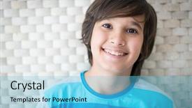  Presentation with foreign boy student - PPT theme having little boys - boy with beautiful background background and a light blue colored foreground