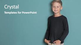  Presentation with color naranjo y blanco - PPT theme enhanced with little boys - cute fashionable boy on color background and a seafoam green colored foreground