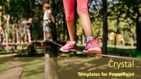  Presentation with brave - Audience pleasing slide set consisting of little-brave-girl-climbs backdrop and a tawny brown colored foreground
