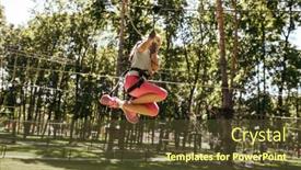  Presentation with brave - Slide set with little-brave-girl-on-zipline background and a tawny brown colored foreground