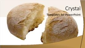  Presentation with bread - Presentation having little bread broken on white background and a lemonade colored foreground