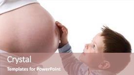  Presentation with pregnant mother - Presentation theme with talking with his pregnant mother background and a coral colored foreground