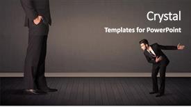  Presentation with best boss ever - Slides with little bussinesman in front background and a  colored foreground