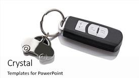  Presentation with car key - Slides featuring little car shape keyring background and a white colored foreground