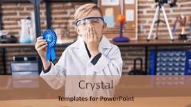  Presentation with prize - Presentation theme enhanced with little-caucasian-boy-at-school background and a coral colored foreground