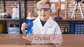  Presentation with prize - Slides with little-caucasian-boy-at-school background and a coral colored foreground