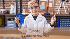  Presentation with prize - Slide set featuring little-caucasian-boy-at-school background and a coral colored foreground