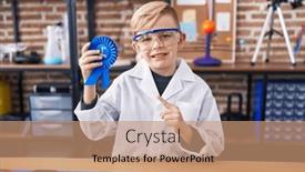  Presentation with prize - Slides consisting of little-caucasian-boy-at-school background and a coral colored foreground