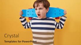  Presentation with anger - Theme enhanced with little-caucasian-boy-holding-skate background and a gold colored foreground
