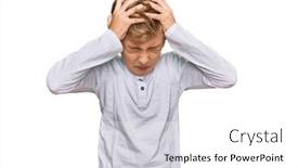  Presentation with migraine - Slide deck enhanced with little-caucasian-boy-kid-wearing background and a white colored foreground