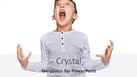  Presentation with frustration - Audience pleasing presentation design consisting of little-caucasian-boy-kid-wearing backdrop and a light gray colored foreground