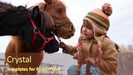  Presentation with animal therapy - Amazing theme having little-caucasian-girl-getting-animal backdrop and a tawny brown colored foreground
