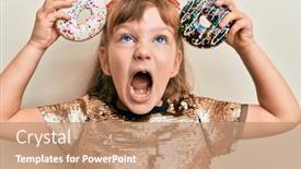  Presentation with anger kid - Audience pleasing presentation theme consisting of little-caucasian-girl-kid-holding backdrop and a coral colored foreground