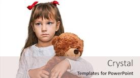  Presentation with attitude - Presentation enhanced with little-caucasian-girl-kid-hugging background and a soft green colored foreground