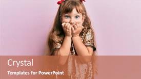  Presentation with anxiety - Beautiful PPT theme featuring little-caucasian-girl-kid-wearing backdrop and a red colored foreground