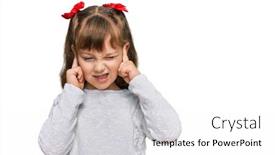  Presentation with deaf - Presentation design featuring little-caucasian-girl-kid-wearing background and a white colored foreground