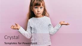  Presentation with clothes - Presentation having little-caucasian-girl-kid-wearing background and a coral colored foreground