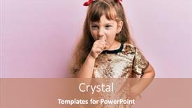  Presentation with health care - PPT theme featuring little-caucasian-girl-kid-wearing background and a coral colored foreground