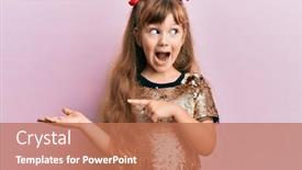  Presentation with festive - Beautiful presentation theme featuring little-caucasian-girl-kid-wearing backdrop and a coral colored foreground