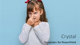  Presentation with bad breath - Slides featuring little-caucasian-girl-kid-wearing background and a light blue colored foreground