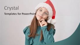  Presentation with girl christmas - Slide deck having little-caucasian-girl-wearing-christmas background and a light gray colored foreground