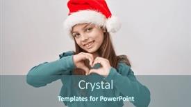  Presentation with girl christmas - Presentation design with little-caucasian-girl-wearing-christmas background and a  colored foreground
