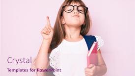  Presentation with long hair - Theme having little-caucasian-kid-girl background and a pink colored foreground