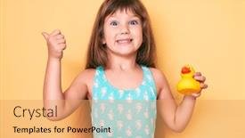  Presentation with long hair - Amazing slide deck having little-caucasian-kid-girl backdrop and a yellow colored foreground