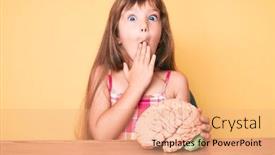  Presentation with long hair - Slides having little-caucasian-kid-girl background and a coral colored foreground