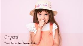  Presentation with hair care - Theme with little-caucasian-kid-girl background and a coral colored foreground