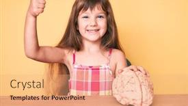  Presentation with long hair - Beautiful presentation featuring little-caucasian-kid-girl backdrop and a coral colored foreground